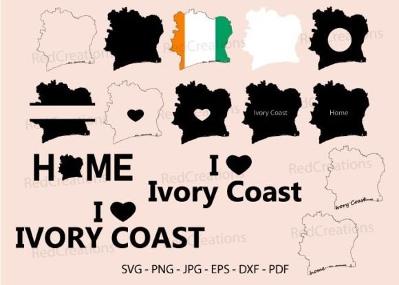 Download Ivory Coast Map Svg Bundle, Monogram - Bundle Collection