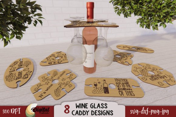 Download Wine Glass Caddy Bundle Laser Cut - Bundle Collection