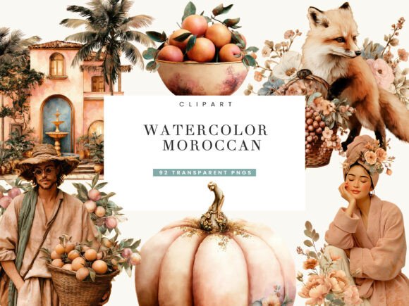 Download Watercolor Moroccan Clipart Bundle - Bundle Collection