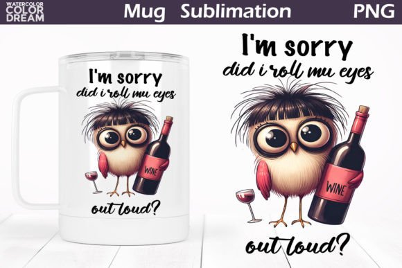 Download Funny Bird Wine Mug - Fun Collection