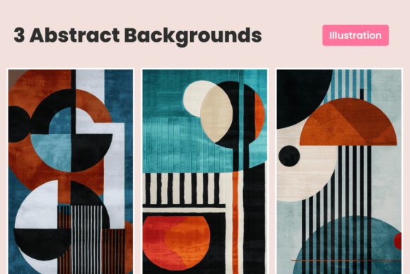 Download 3 Abstract Illustrations | Geometric Art - Geometric art Collection
