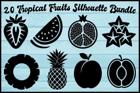 Download 20 Tropical Fruits Silhouette Bundle - Bundle Collection