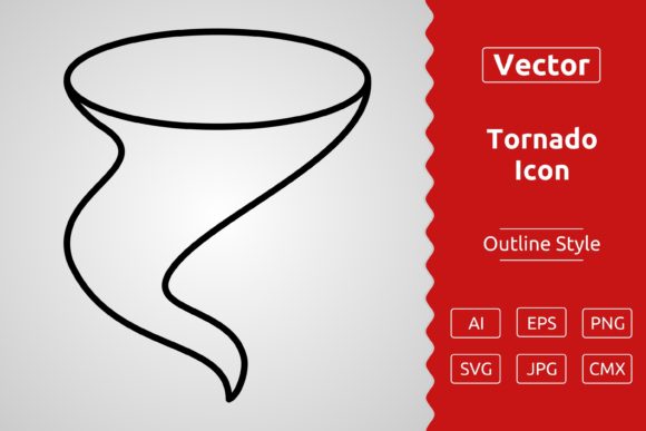 Download Vector Tornado Outline Icon Design - Tornado Collection