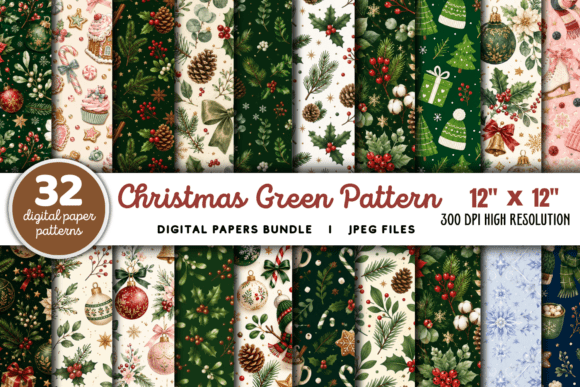 Download Christmas Green Pattern Bundle - Bundle Collection