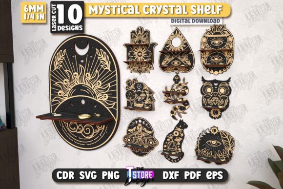 Download Mystical Crystal Shelf Laser Cut Bundle - Bundle Collection