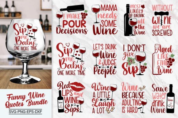 Download Funny Wine Quotes Bundle Svg - Fun Collection
