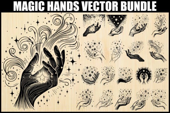 Download Mystical Magic Hands Vector Bundle - Bundle Collection