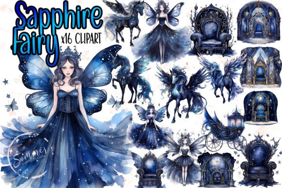 Download Watercolor Sapphire Witch Clipart Bundle - Bundle Collection