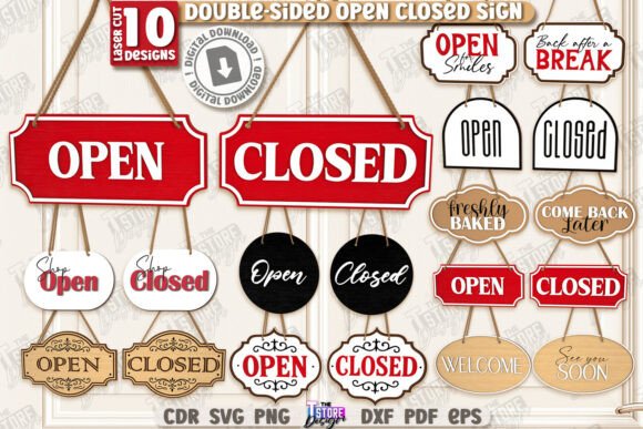 Download Double-Sided Open Closed Signs Bundle - Bundle Collection