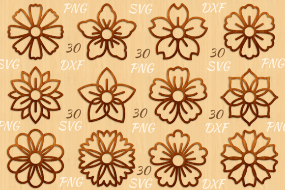 Download Floral Blossom SVG DXF Bundle 30 Vector - Bundle Collection