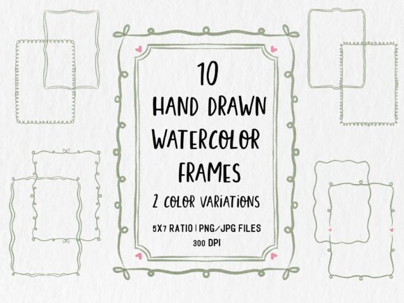 Download Watercolor Frame Clipart Bundle PNG - Bundle Collection