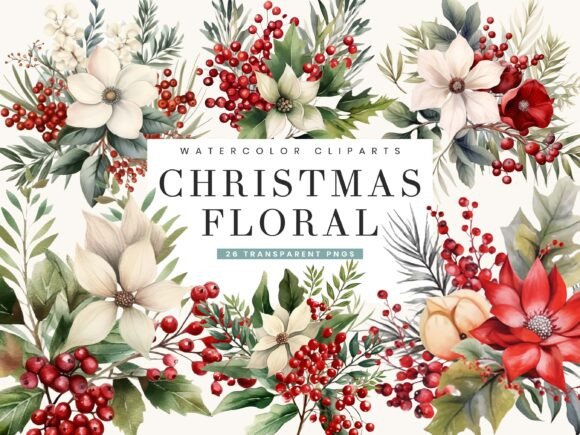 Download Christmas Floral Clipart Bundle - Bundle Collection