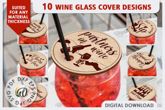 Download Wine Glass Covers Laser Cut Bundle - Bundle Collection