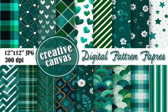 Download Emerald Green Digital Paper Bundle - Bundle Collection