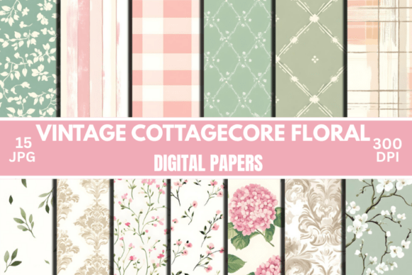 Download Cottagecore Floral Digital Paper Bundle - Bundle Collection