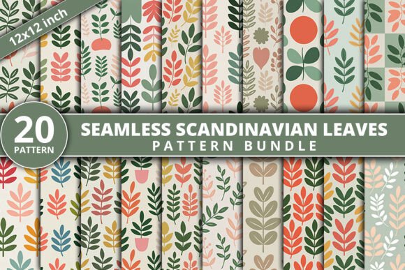 Download Scandinavian Leaves Pattern Bundle - Bundle Collection