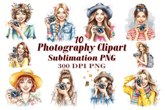 Download Watercolor Photography Clipart Bundle - Bundle Collection