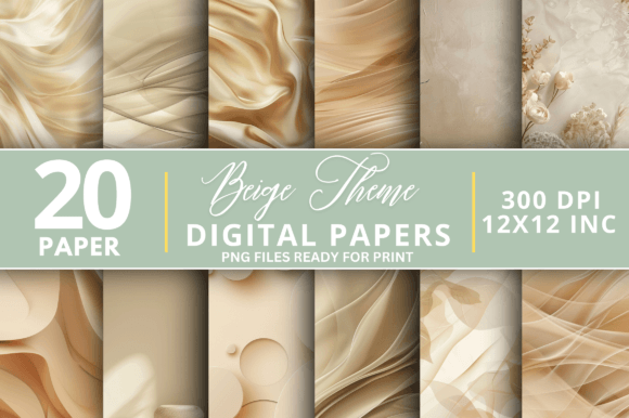 Download Beige Theme Digital Paper Bundle - Bundle Collection
