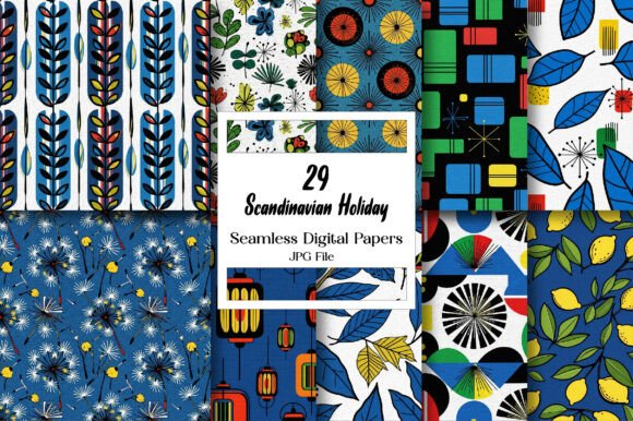 Download Scandinavian Holiday Digital Paper - Scandinavian Collection