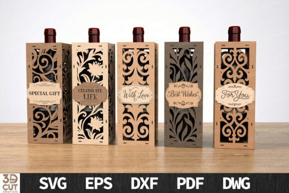 Download Elegant Wine Gift Box Set Laser Cut - Elegant Collection