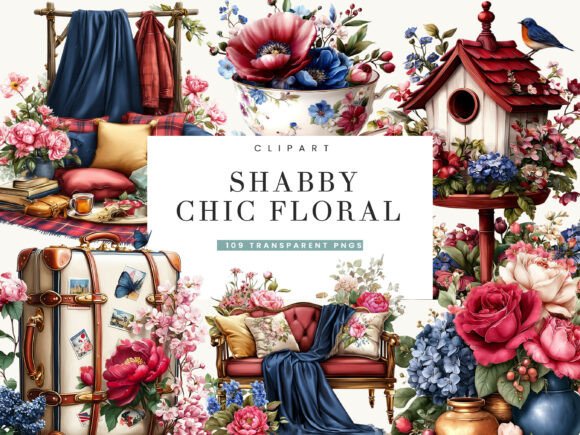 Download Shabby Chic Floral Clipart Bundle - Bundle Collection