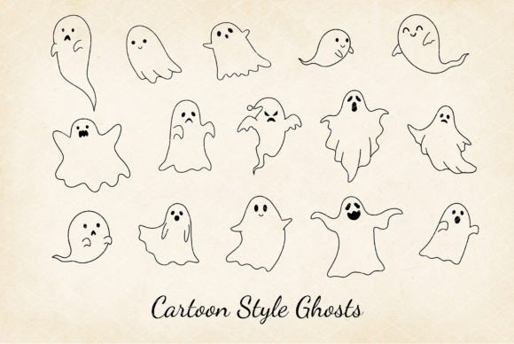 Download Cartoon Ghost, Retro Ghost Vector Bundle - Bundle Collection