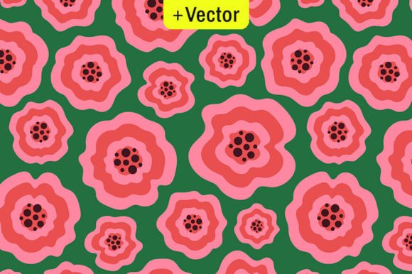 Download Funky Pink Liquid Flowers Green Pattern - Fun Collection