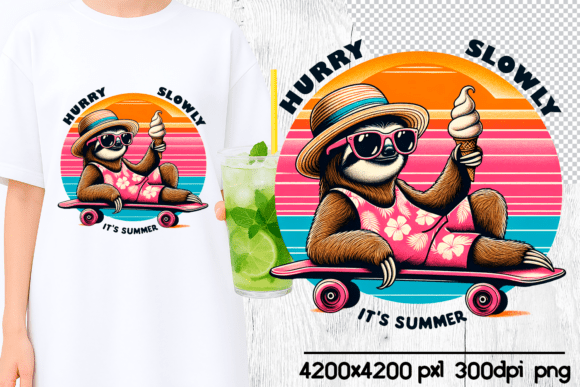 Download Summer Sloth Sublimation. Funny Quote - Fun Collection
